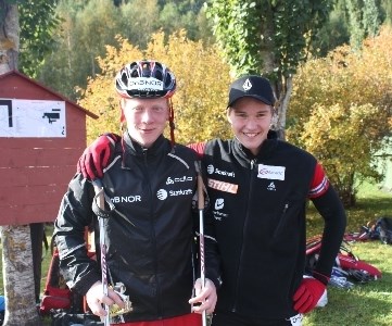 Johannes og Jarle under NM i Meråker. Foto: John Roger Meland